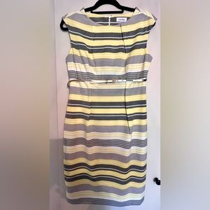 NEW Calvin Klein Yellow/White Dress, Size 8, Never Worn